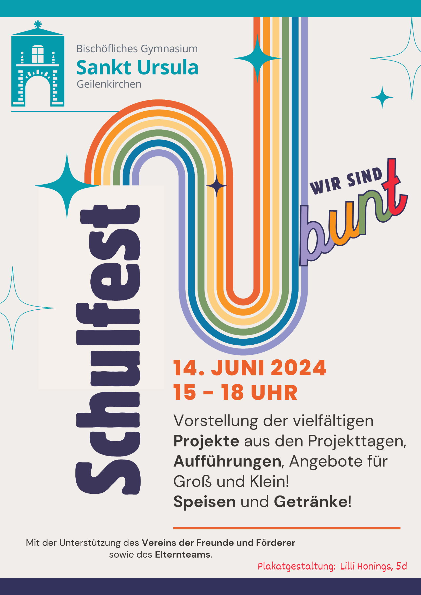 Plakat Schulfest St. Ursula (c) Bischöfliches Gymnasium St. Ursula Geilenkirchen (Lilli Honings, 5d)
