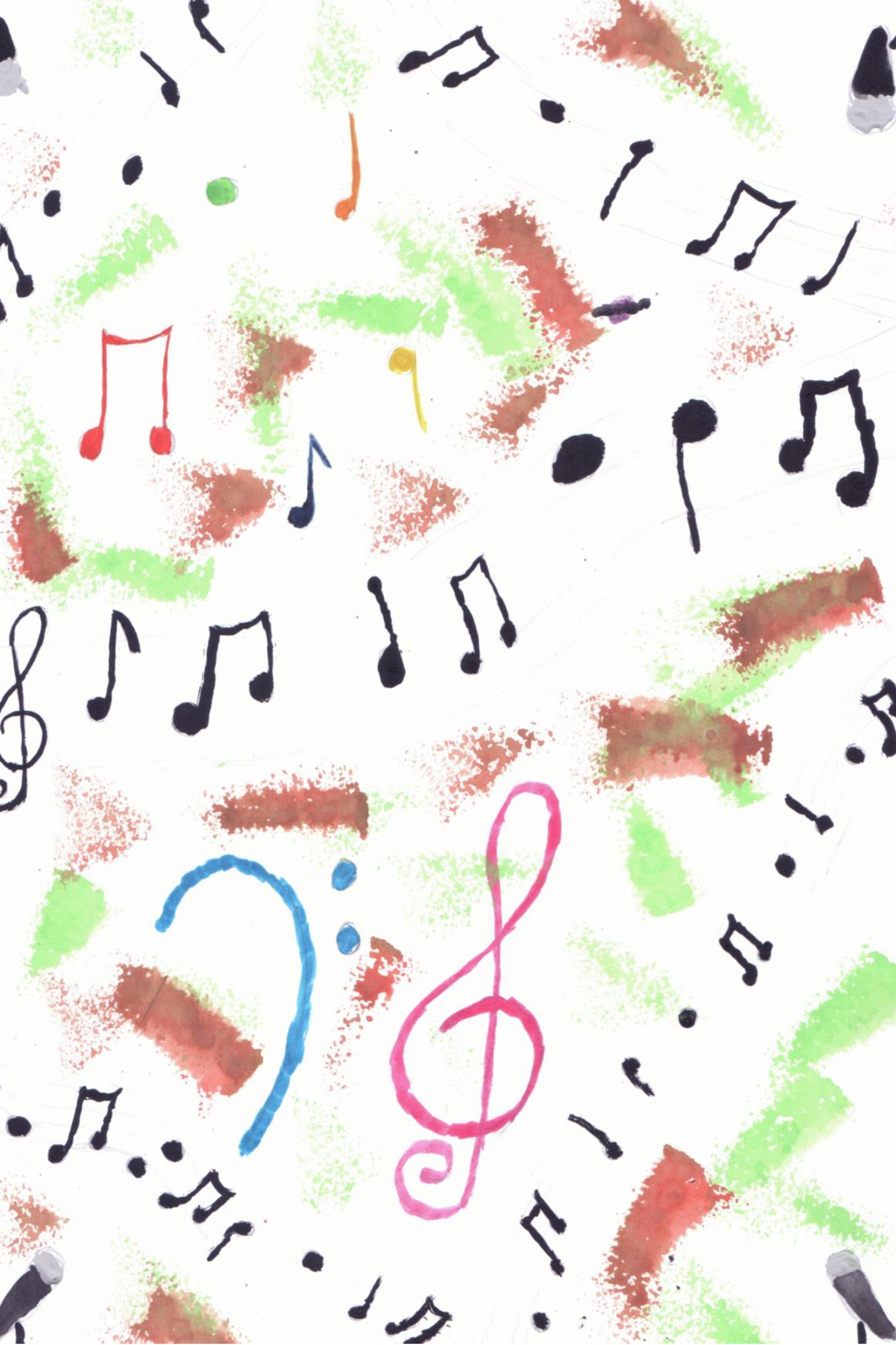 Plakathintergründe der Schülerinnen und Schüler (Musikabend 2026)
