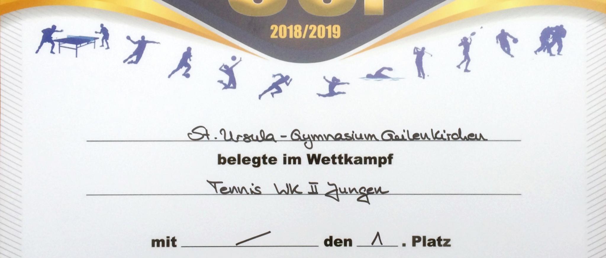 Urkunde Tennis WK2 Jungen