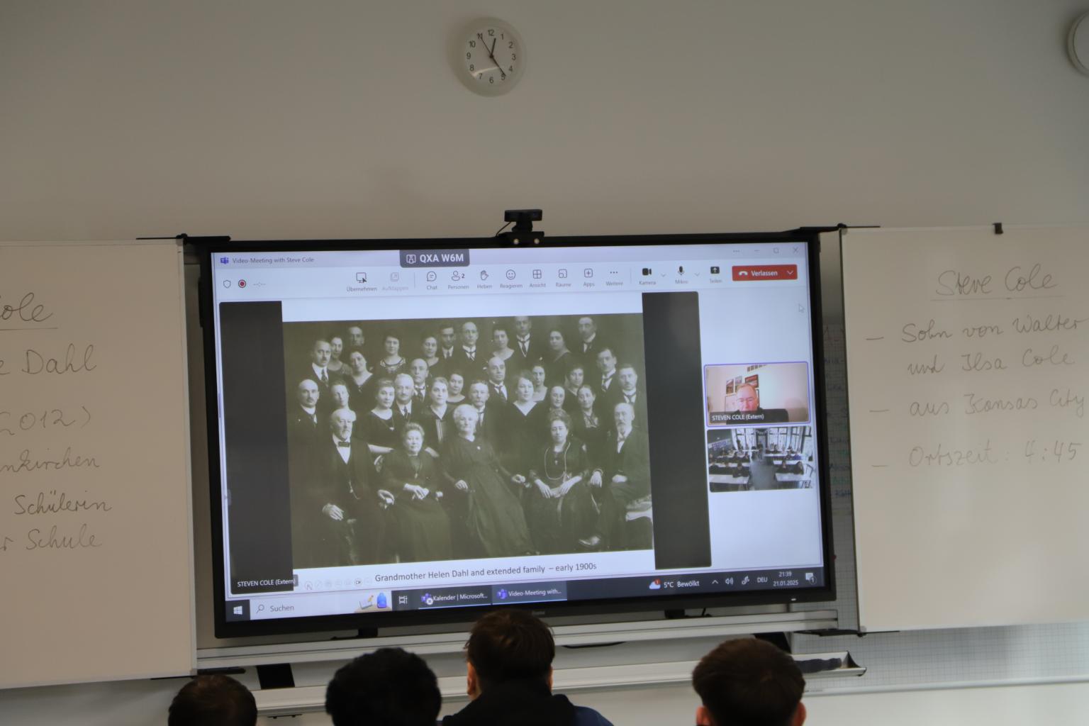 Videokonferenz mit Steve Cole (c) Bischöfliches Gymnasium St. Ursula Geilenkirchen (Dominik Esser)