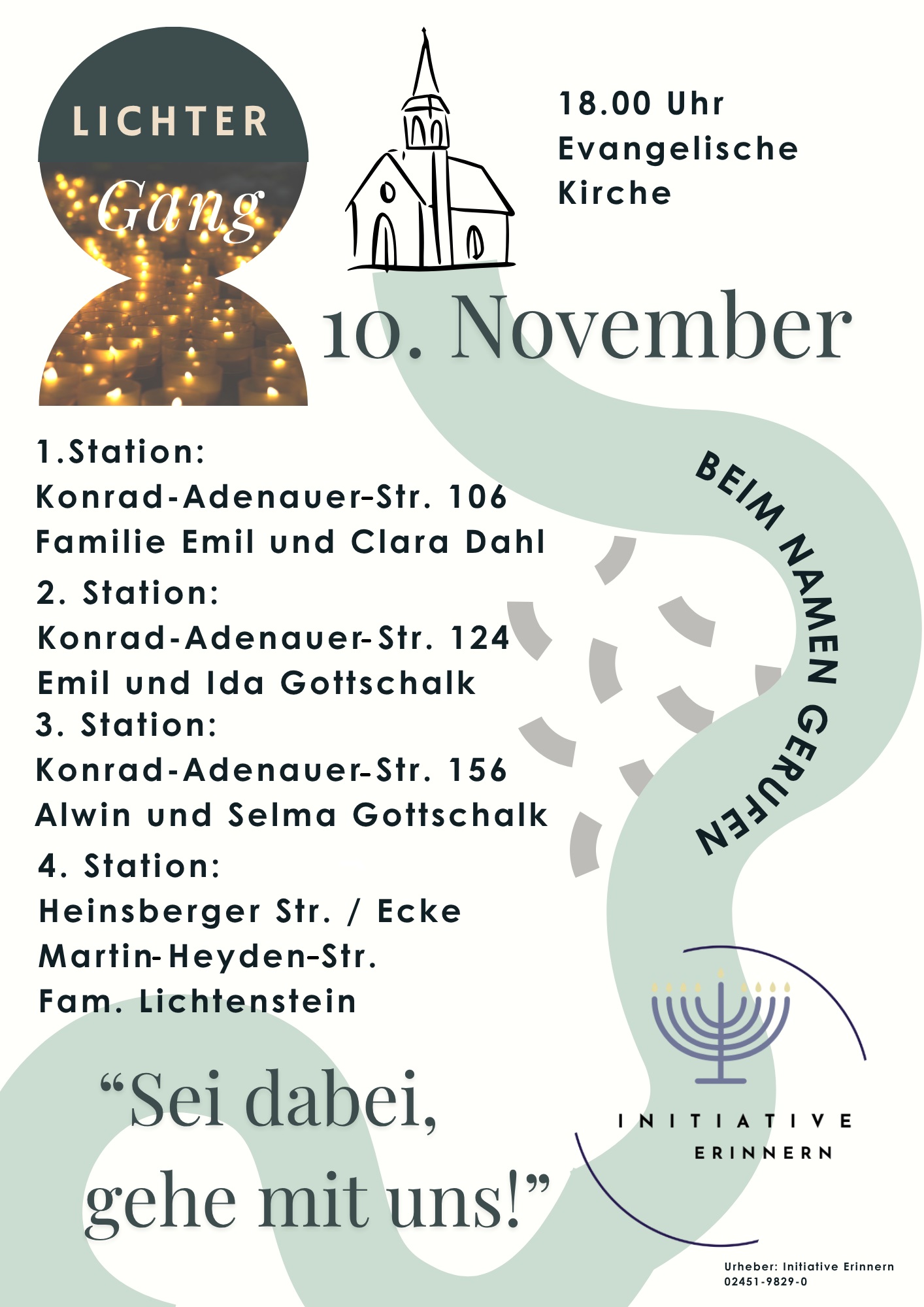 Initiative Erinnern Lichtergang_Plakat Geilenkirchen