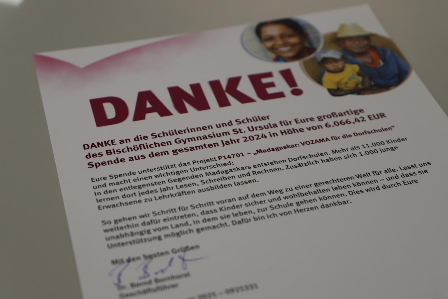 Schulprojekt Vozama (c) Bischöfliches Gymnasium St. Ursula Geilenkirchen (Dominik Esser)