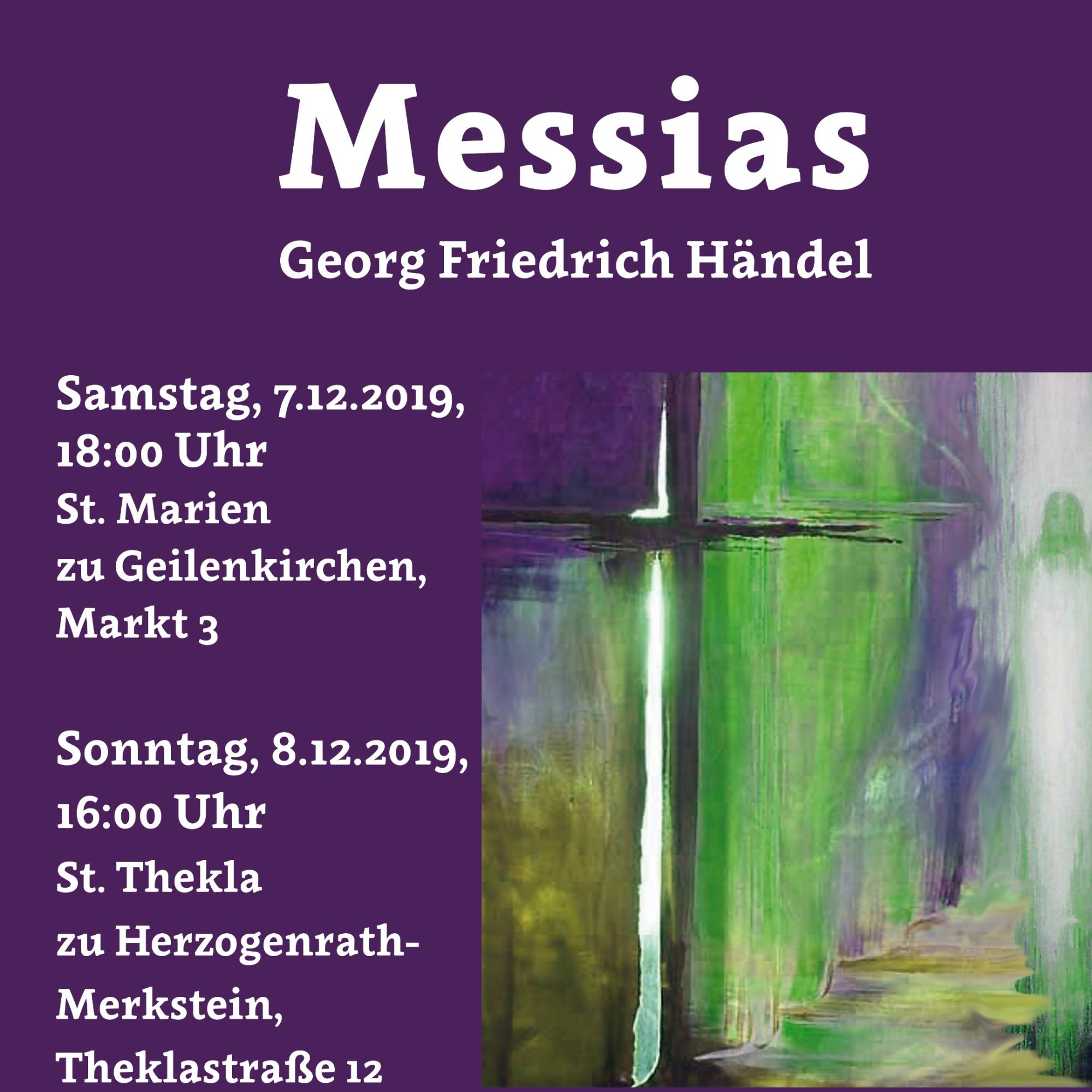 G. F. Händel - Messias: Plakat zu den Aufführungen
