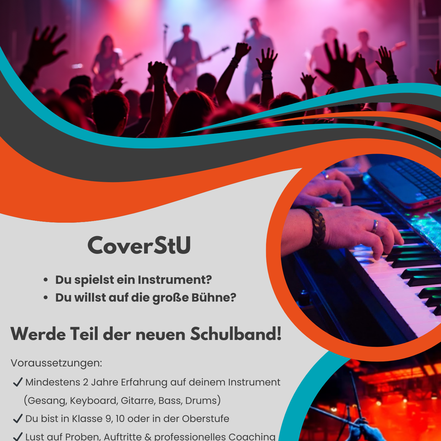 Plakat CoverStU - Schulbandprojekt