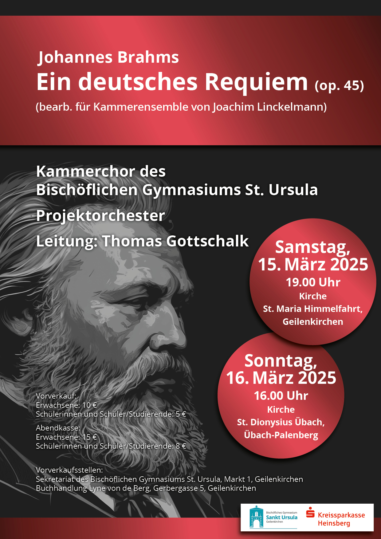 Johannes Brahms: Ein deutsches Requiem (Konzertplakat) (c) St. Ursula