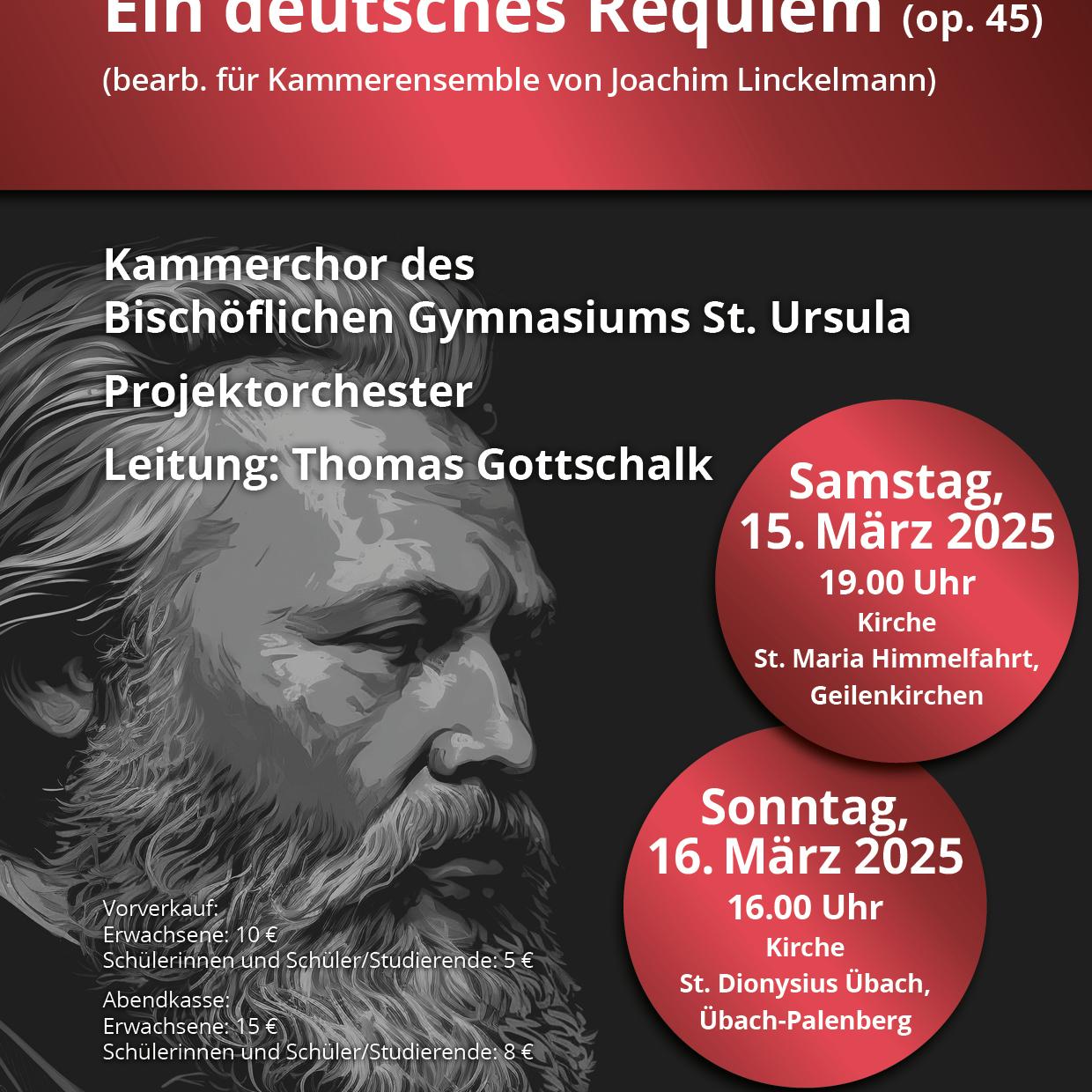 Johannes Brahms: Ein deutsches Requiem (Konzertplakat)