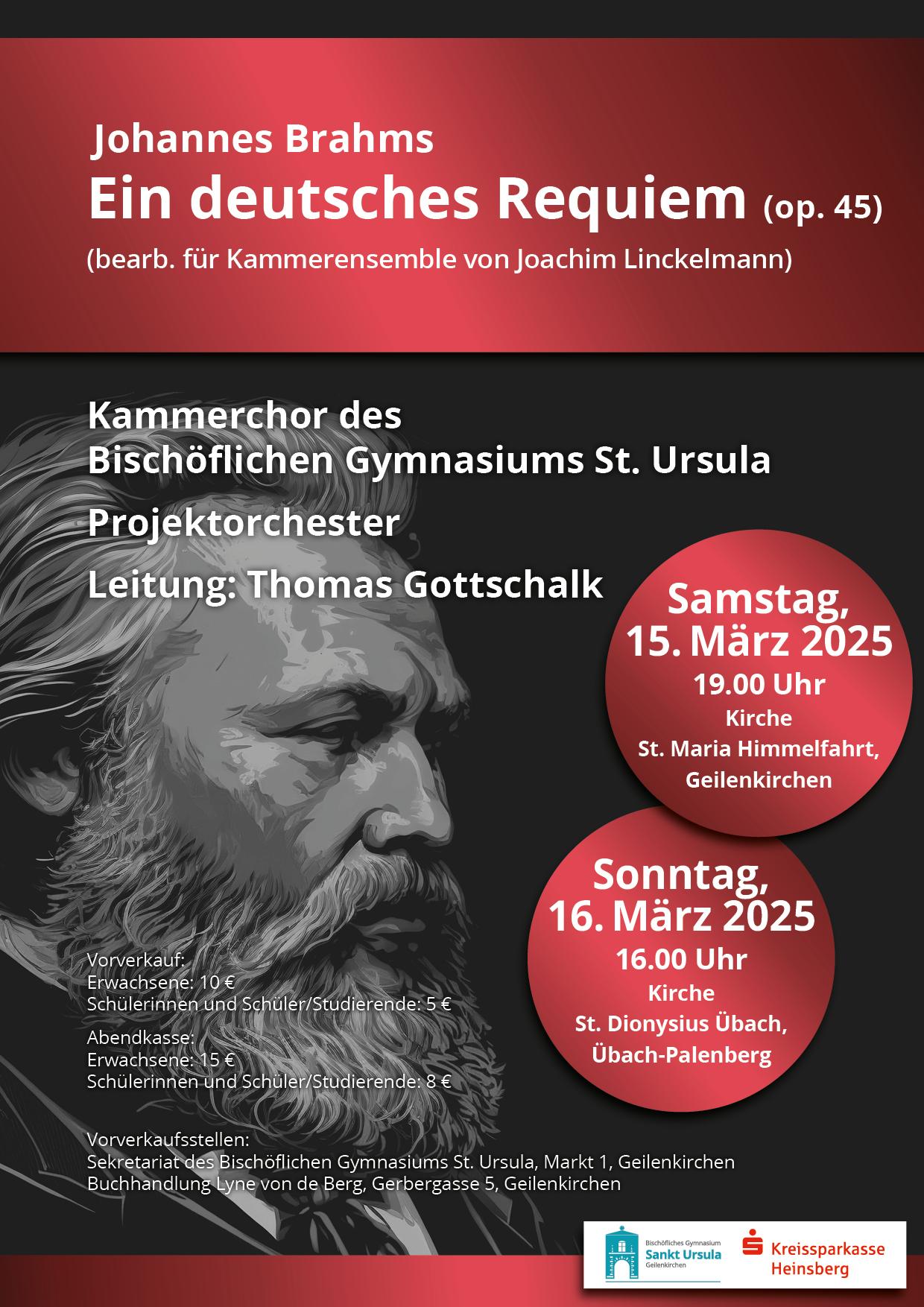 Johannes Brahms: Ein deutsches Requiem (Konzertplakat)