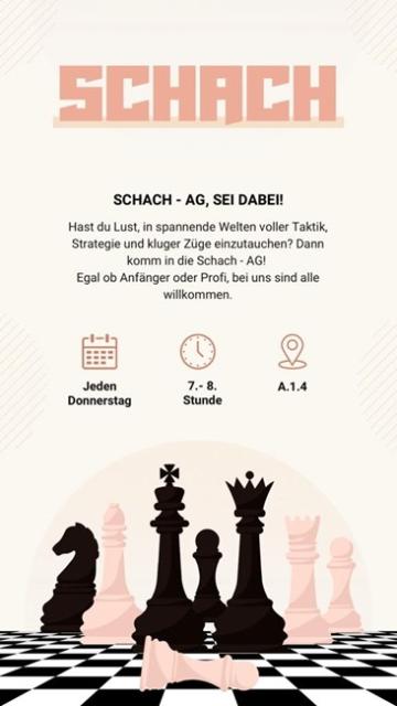 Plakat der Schach-AG